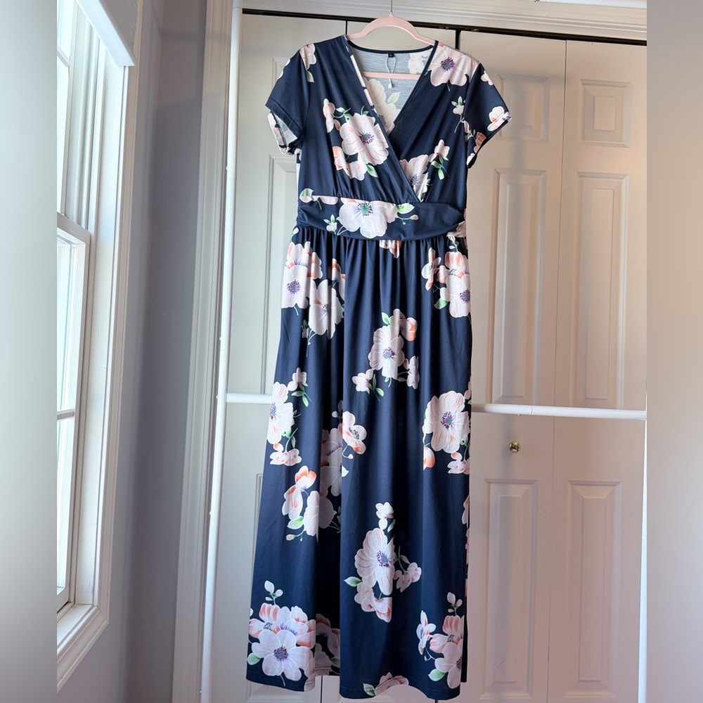 Floral Navy Maxi Dress